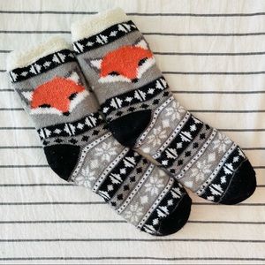 Double Insulated Fuzzy Fox Socks